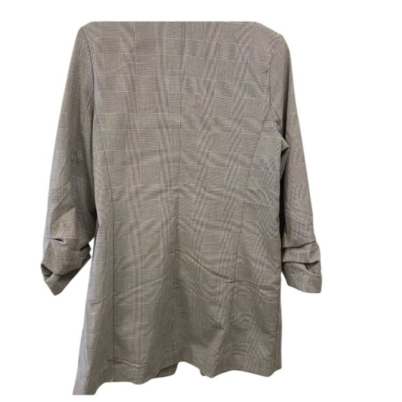 Rachel Zoe Medium Gingham Plaid Open Front 3/4 Length Sleeve Blazer $69 - Picture 3 of 8